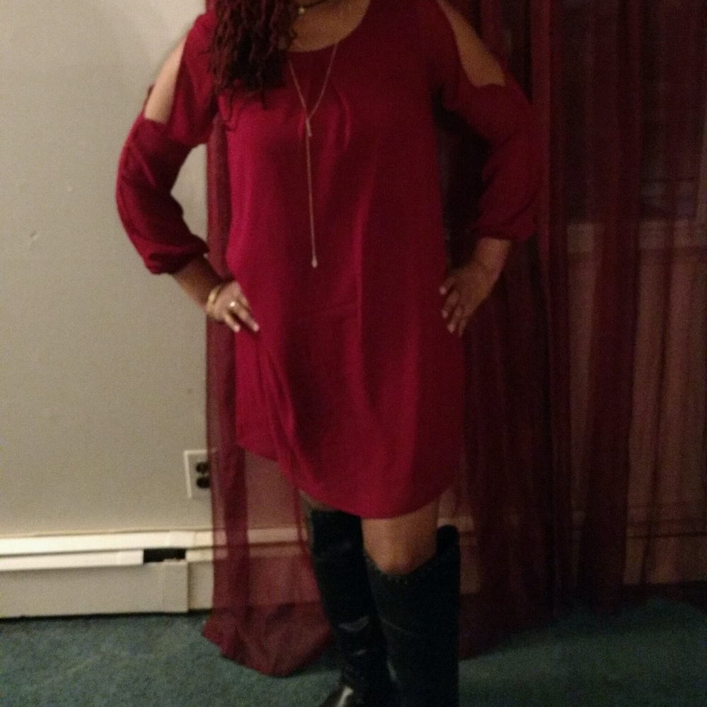 Red mini dress